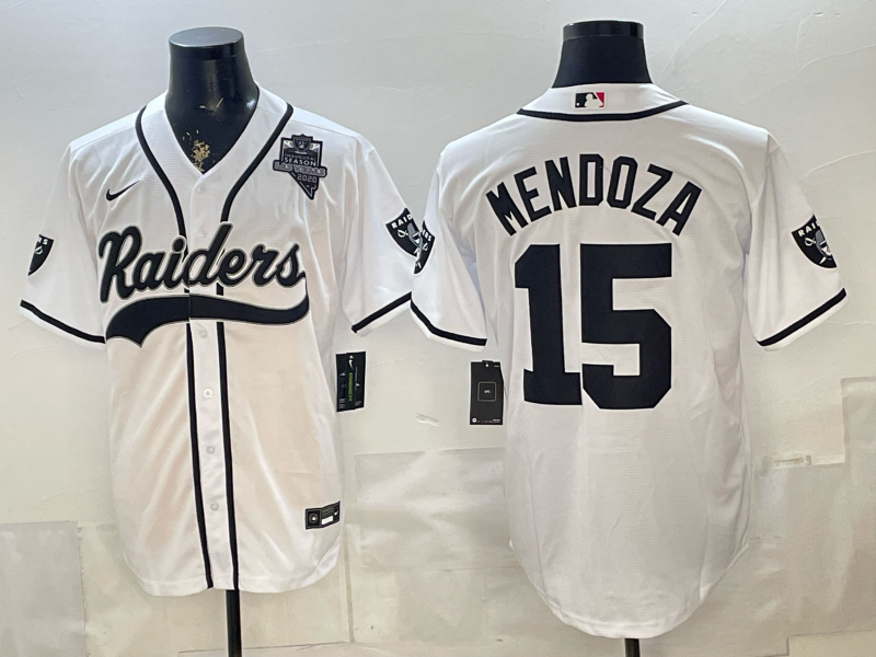Men 2026 Oakland Raiders #15 Mendoza white Nike Limited NFL Jersey 0519001